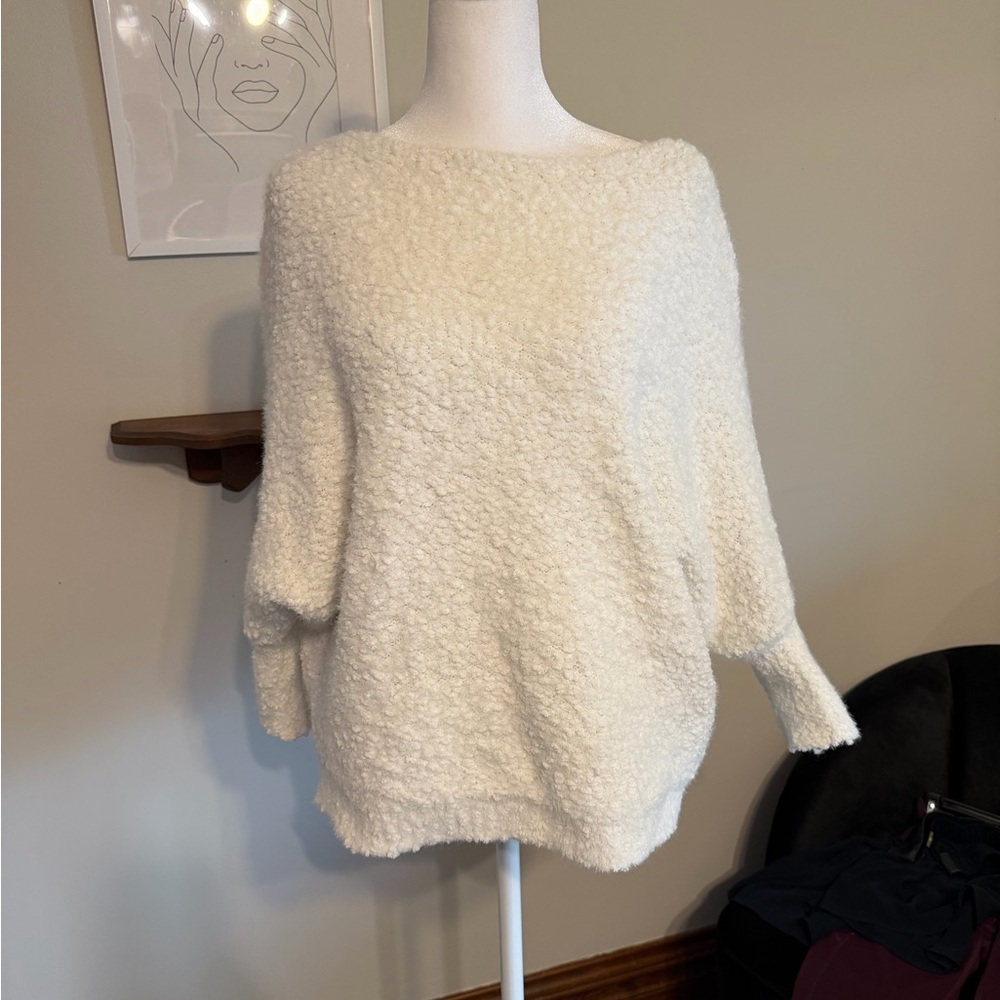SHEIN Soft Textured White Sweater